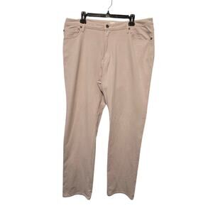 Swet Tailor Stretch Golf Pants Men 36x32 Beige Preppy Athleisure Business Casual
